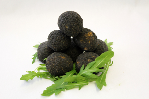 Black truffle mozzarella balls