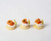Cured salmon and caviar blinis