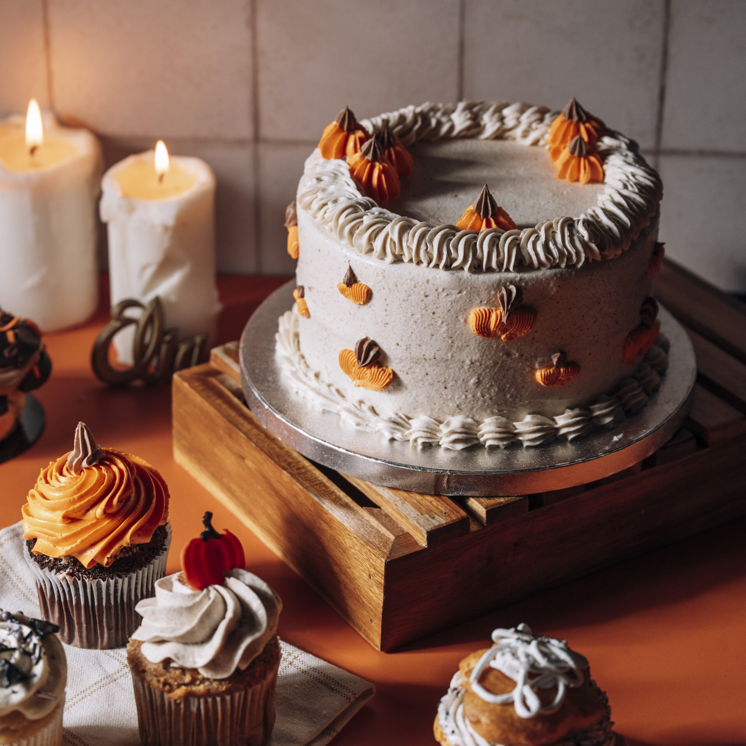 Pumpkin Spice Halloween Cake